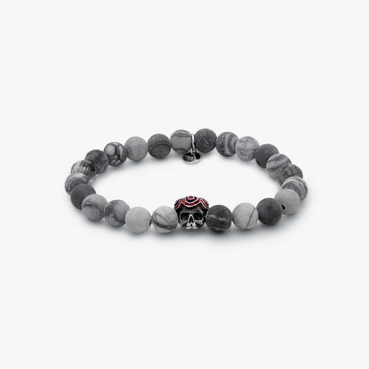 Skull Gear with Semi Precious Stone Bracelet - Frosted Spider