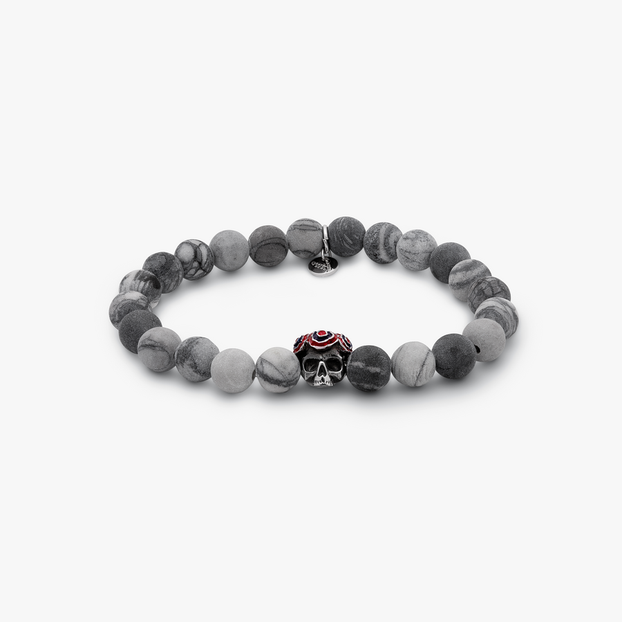 Skull Gear with Semi Precious Stone Bracelet - Frosted Spider