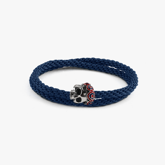 Gothic Skull Pop Rubber Bracelet - Navy