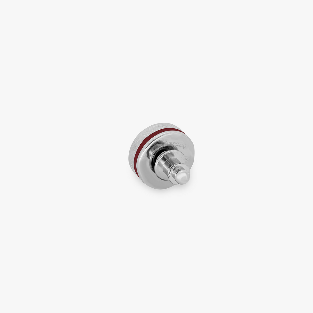 Skull Tourbillon Pin in Red Rhodium Plated Silver