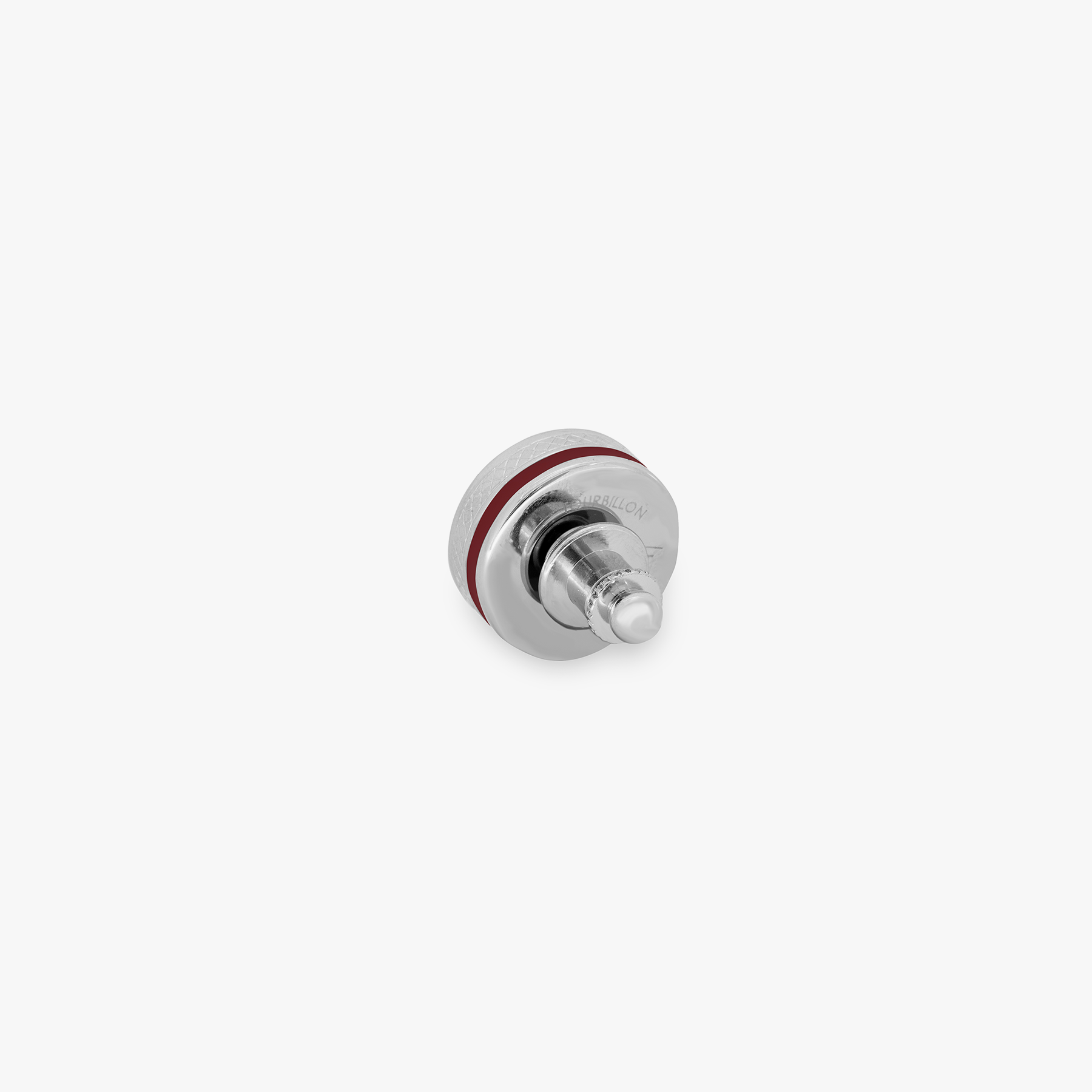 Skull Tourbillon Pin in Red Rhodium Plated Silver