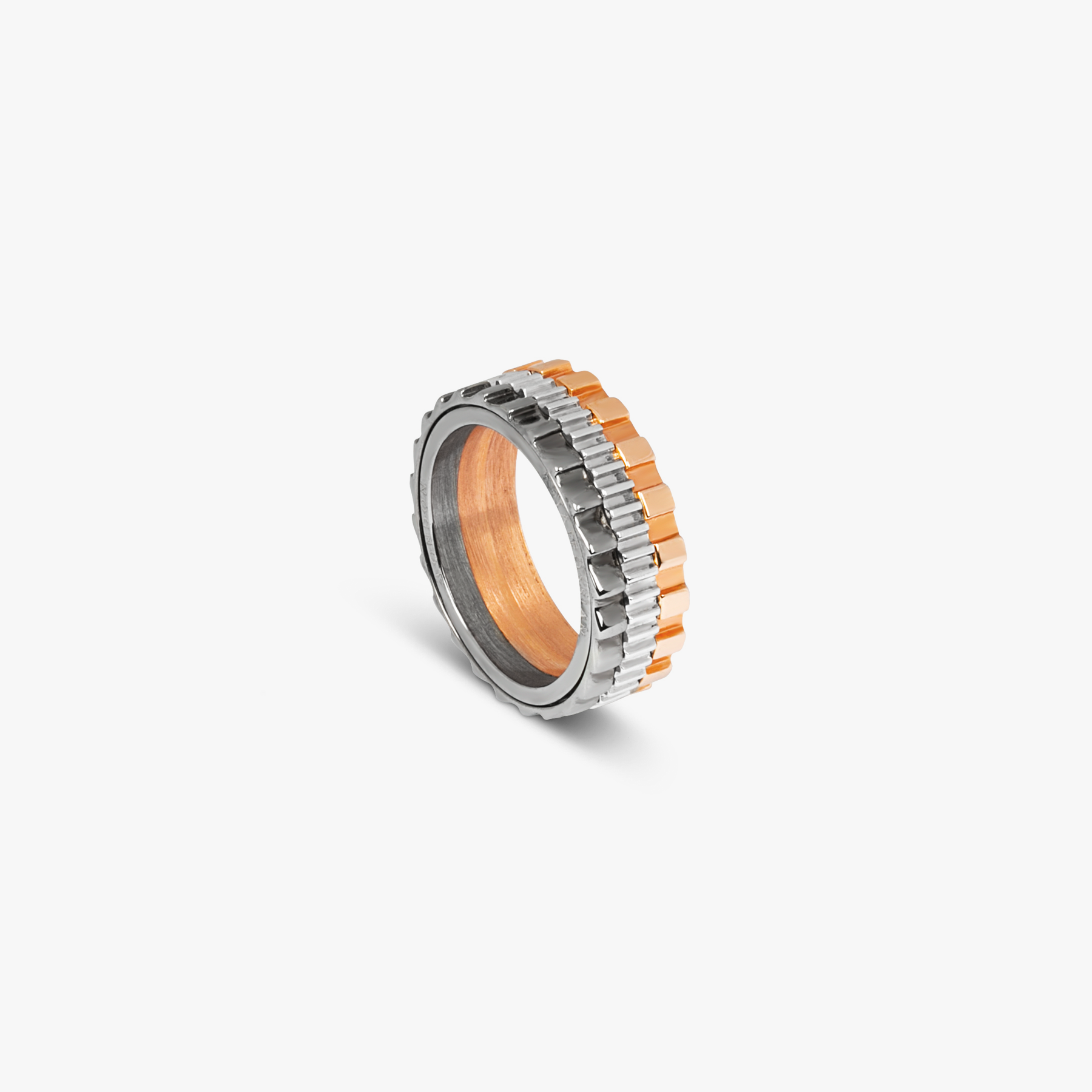 Rotating Gears Ring Multi Rhodium Plated