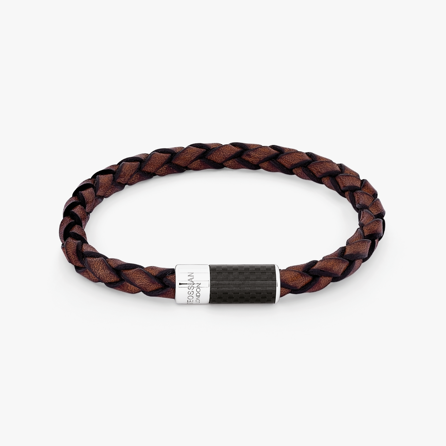 Carbon Pop bracelet with brown leather and black carbon fibre