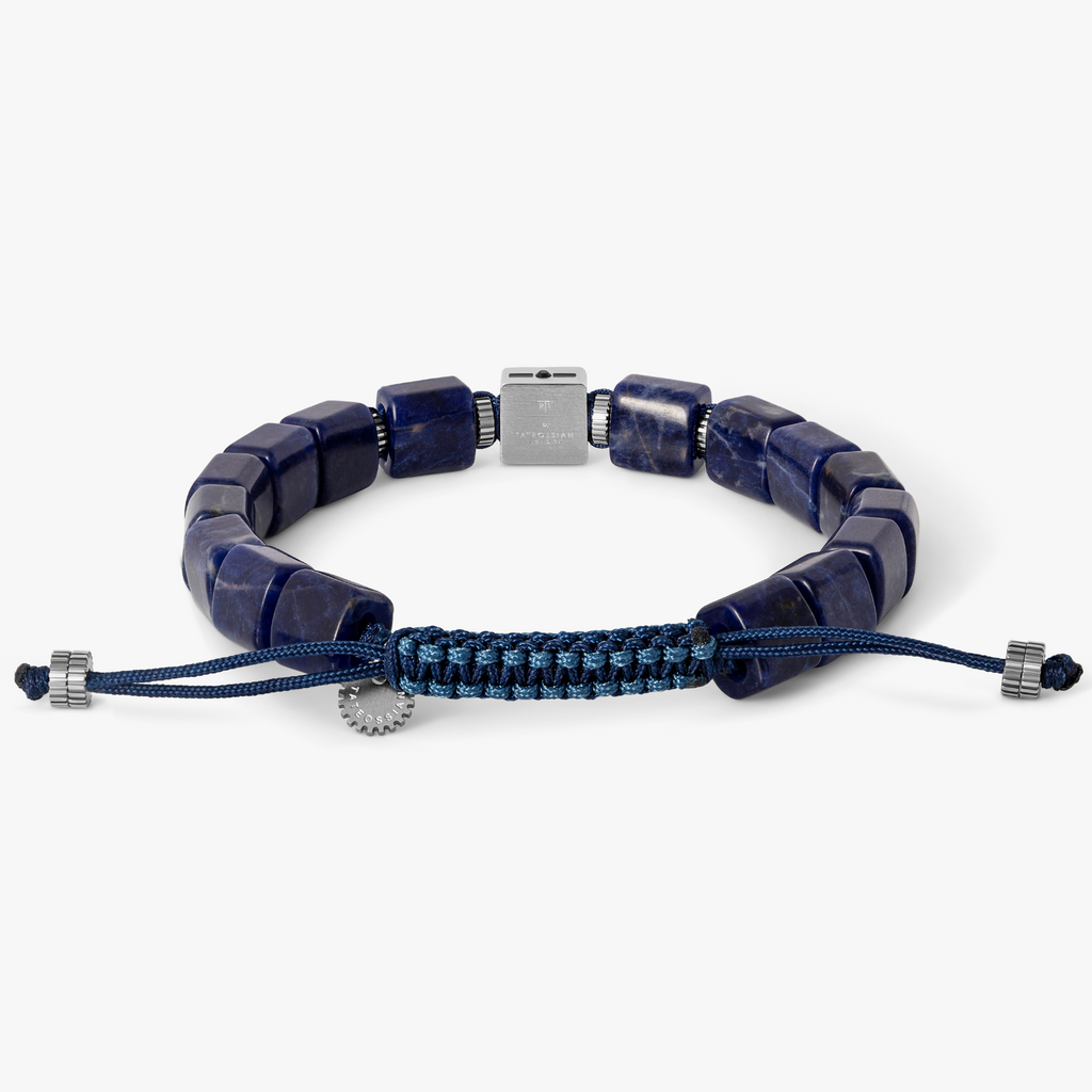 Nautical Gear Bracelet in Sodalite & Swarovski Stone With Stainless Steel