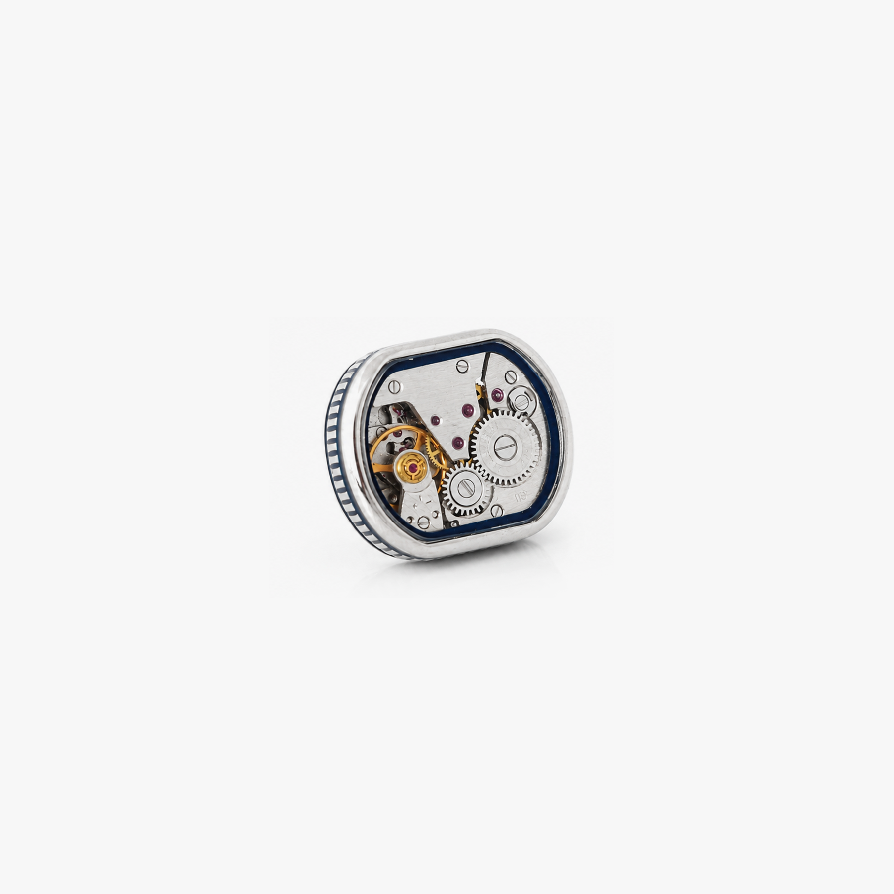 Filleted Skeleton Lapel Pin with Watch Movement