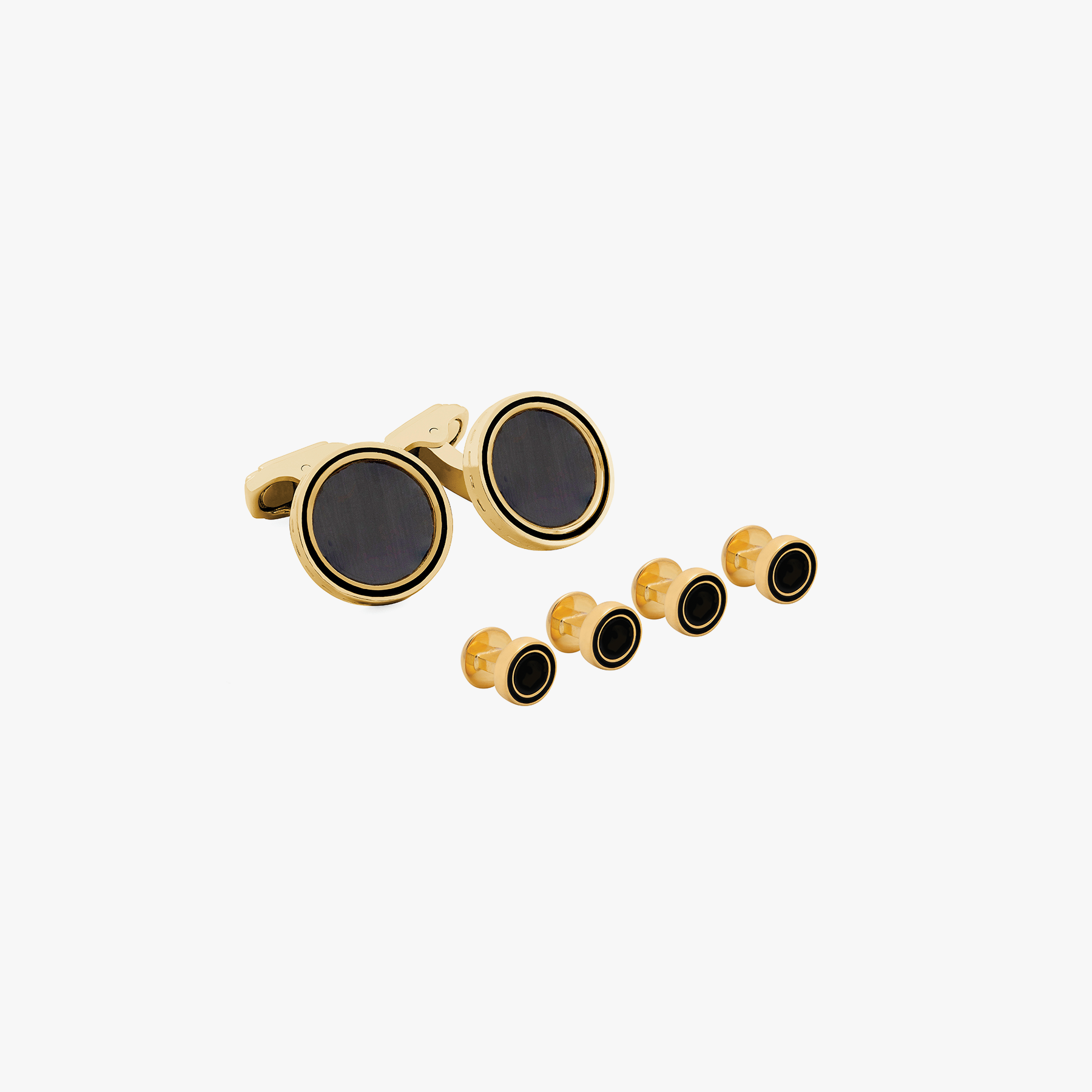 Onyx Yellow Gold Plated Shirt Studs
