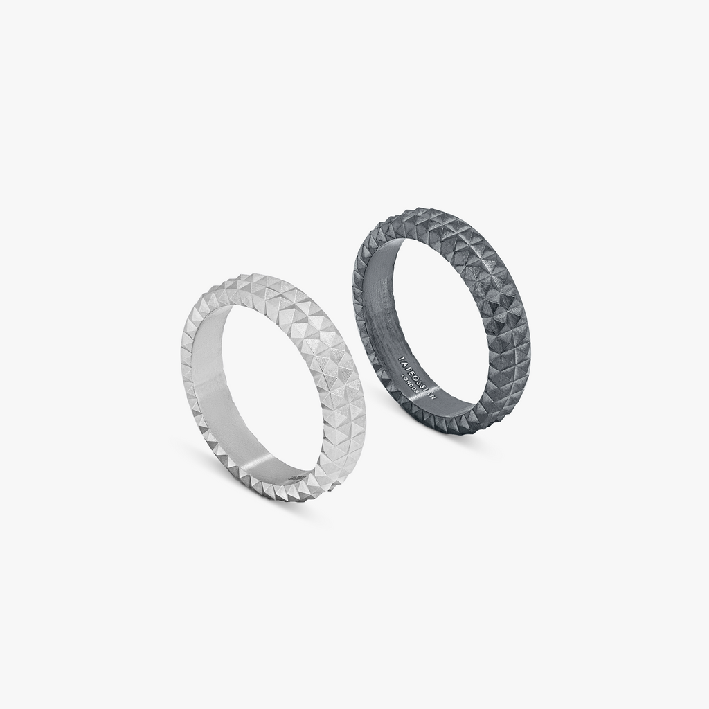Black Gunmetal Plated Doppio Giza Ring Set