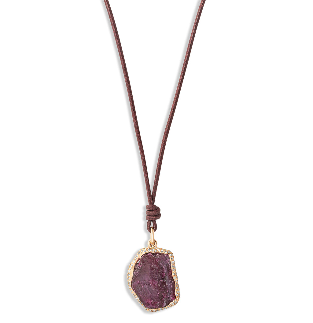 Ruby & Diamond Necklace in 18K Rose Gold(Limited edition)