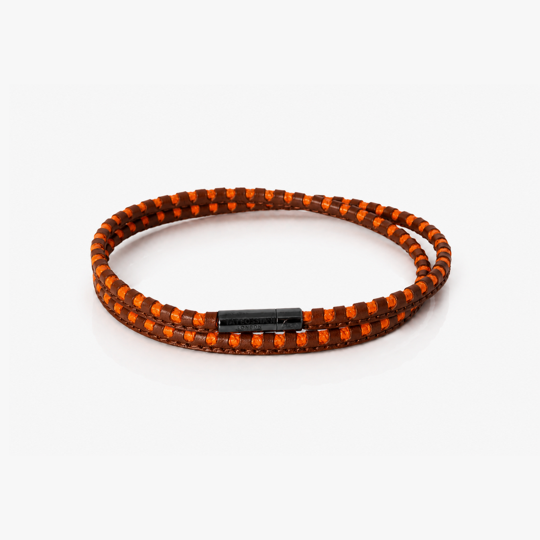 Mini Pop Perforated Pelle Leather & Eco Cord Double Wrap Bracelet