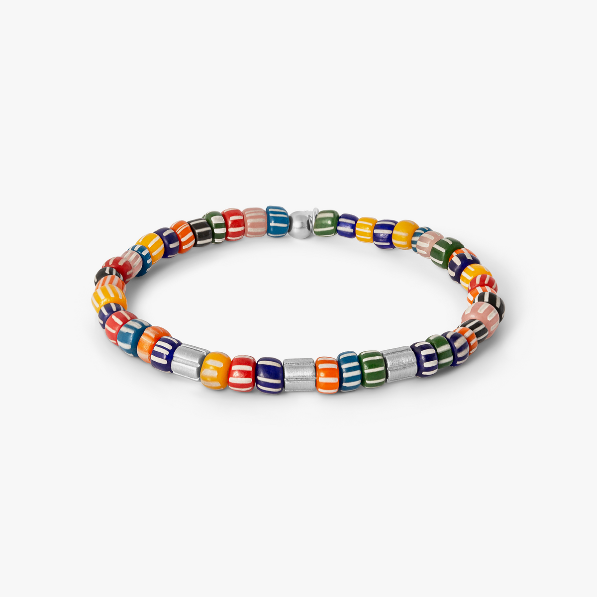 Mini Rigato Java Beaded Bracelet in Multicolour With Sterling Silver| Limited Edition