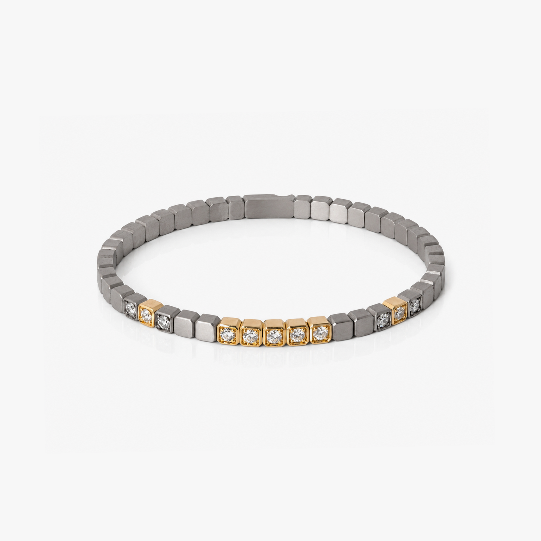 St Tropez Titanium & 18K Yellow Gold Diamond Bangle