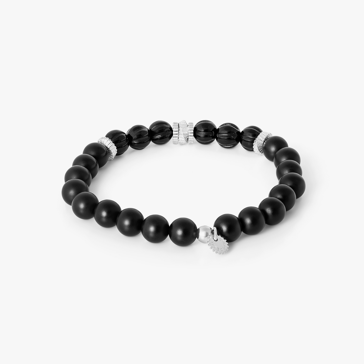 Mobius Gear Bracelet in Black Agate With Sterling Silver | Limited Edition