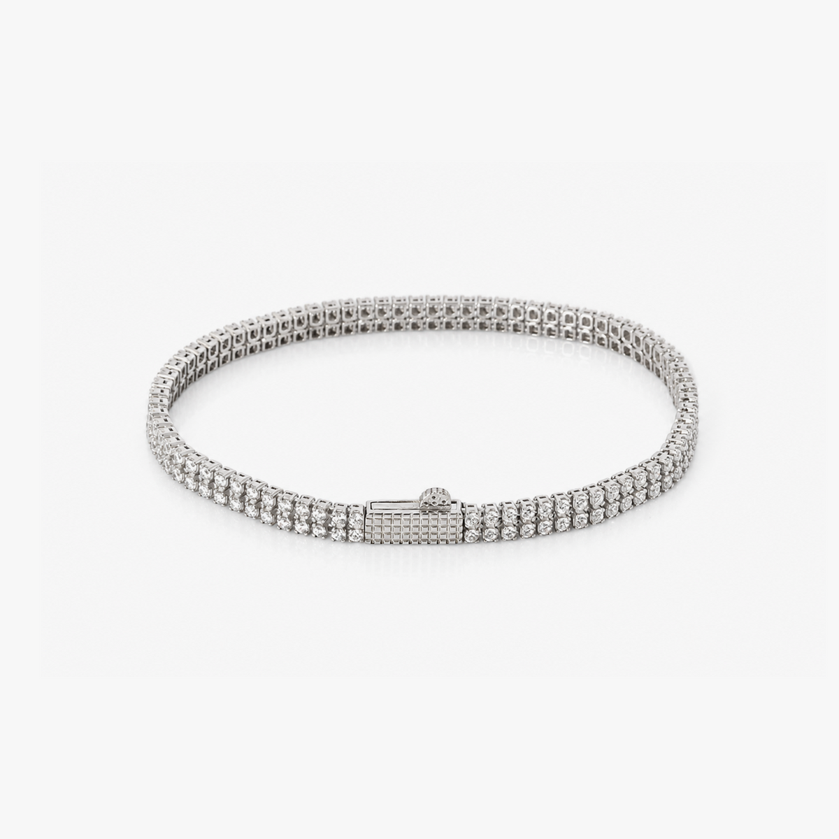Mini Giza Vegas Bracelet in Rhodium Plated Stering Silver with White CZ