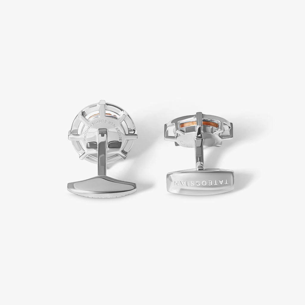 Rhodochrosite Stalactite Cufflink in Sterling Silver (Limited Edition)