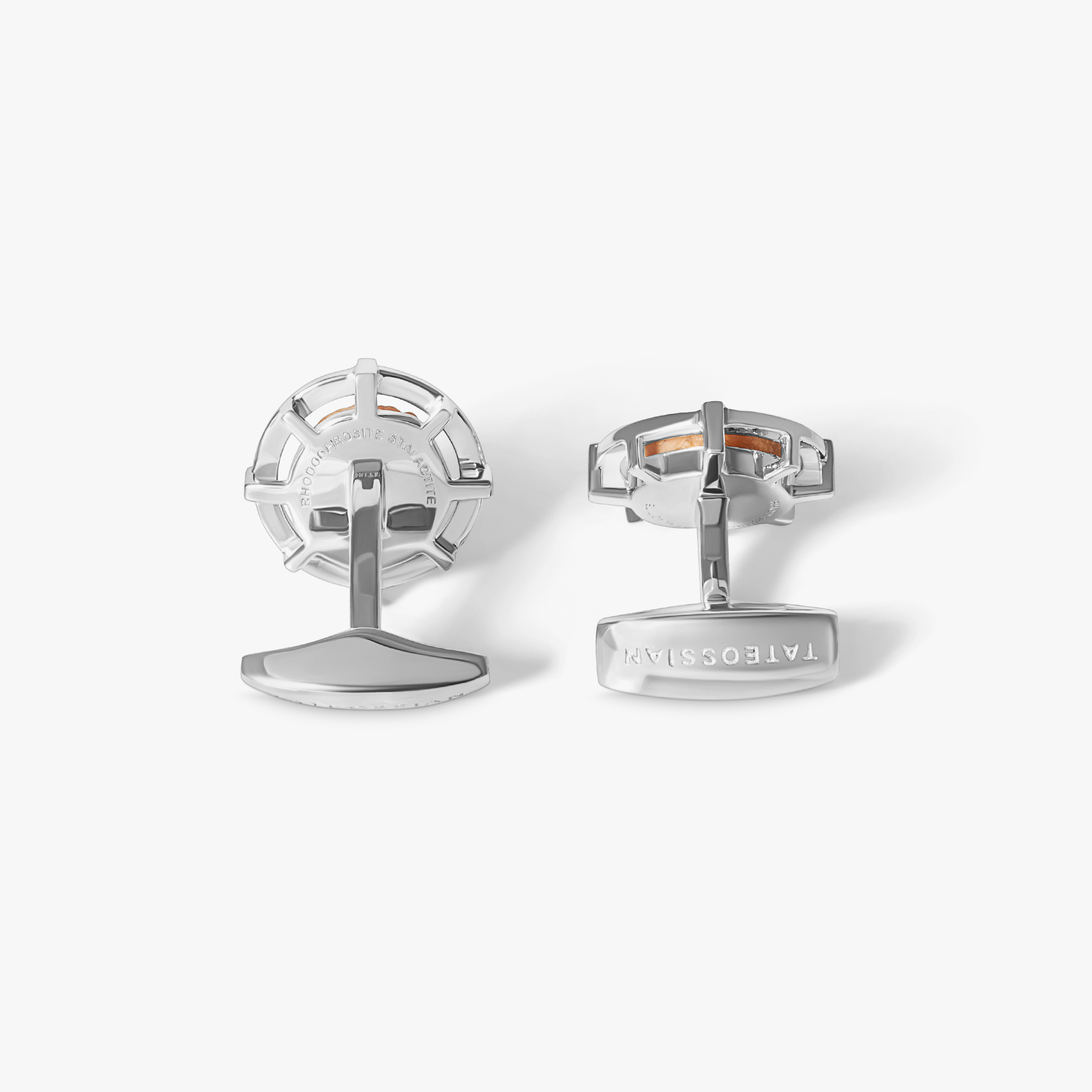 Rhodochrosite Stalactite Cufflink in Sterling Silver (Limited Edition)