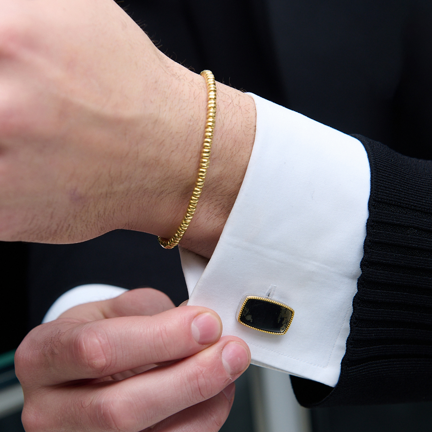 Apache Gold Cufflink in Sterling Silver with Yellow Gold (Limited Edition)