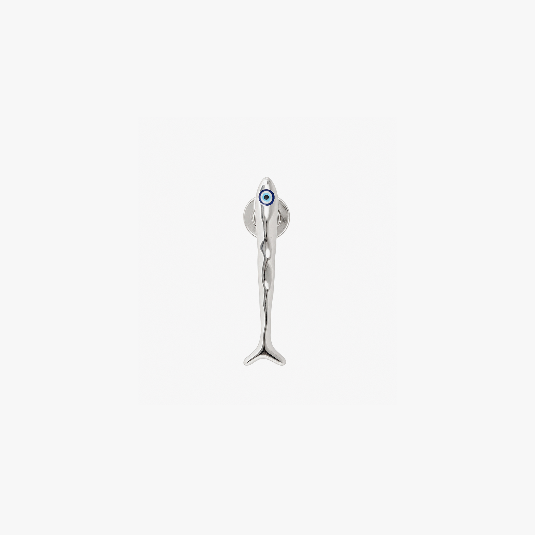 Feng Shui Fish Brooch Pin in Rhodium-Plated Sterling Silver