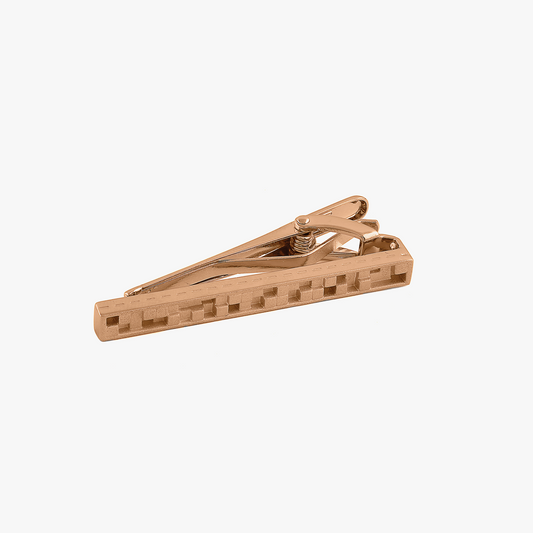 Stamped Matte Finish Tie clip in Rose Gold Plated