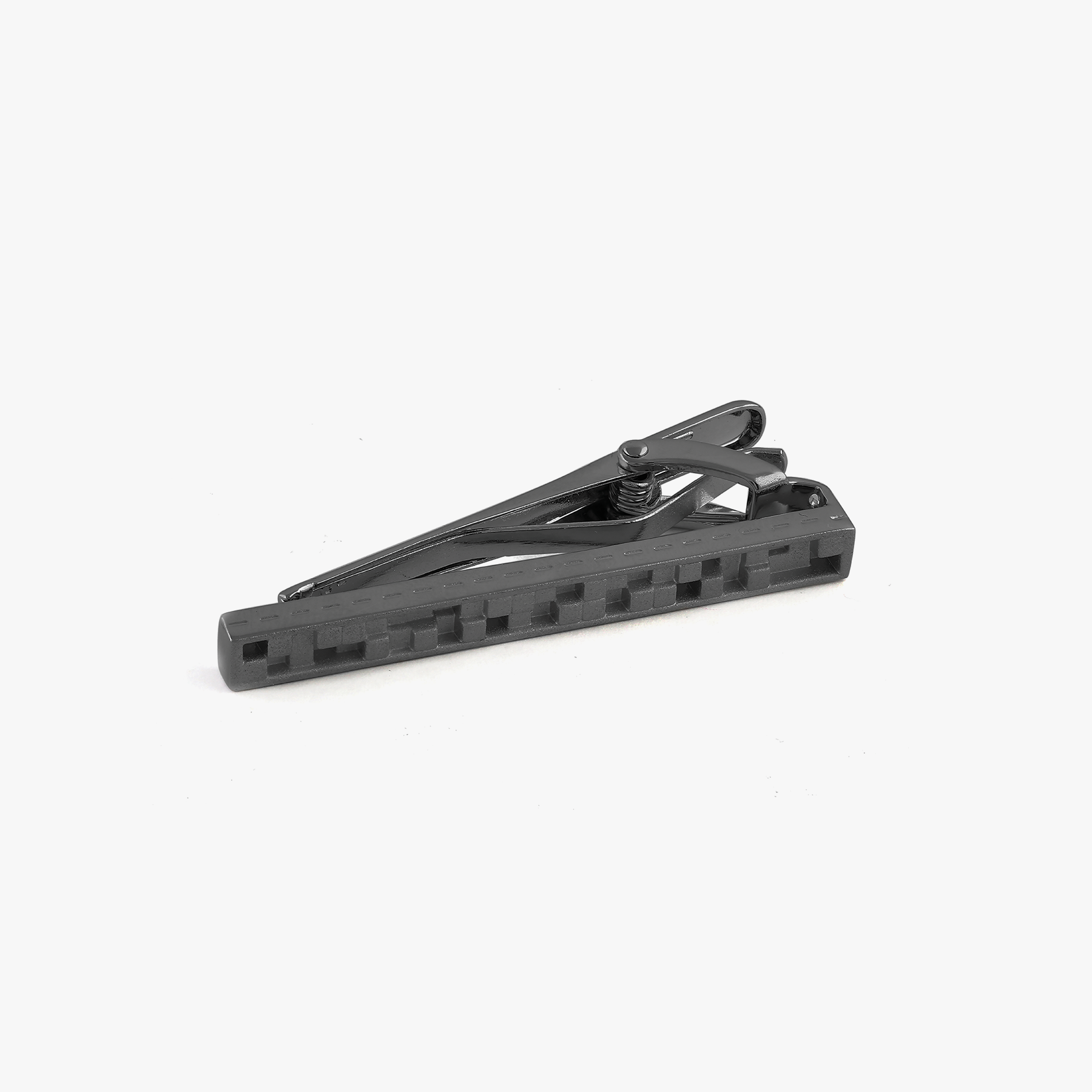 Stamped Matte Finish Tie clip in Gunmetal plated