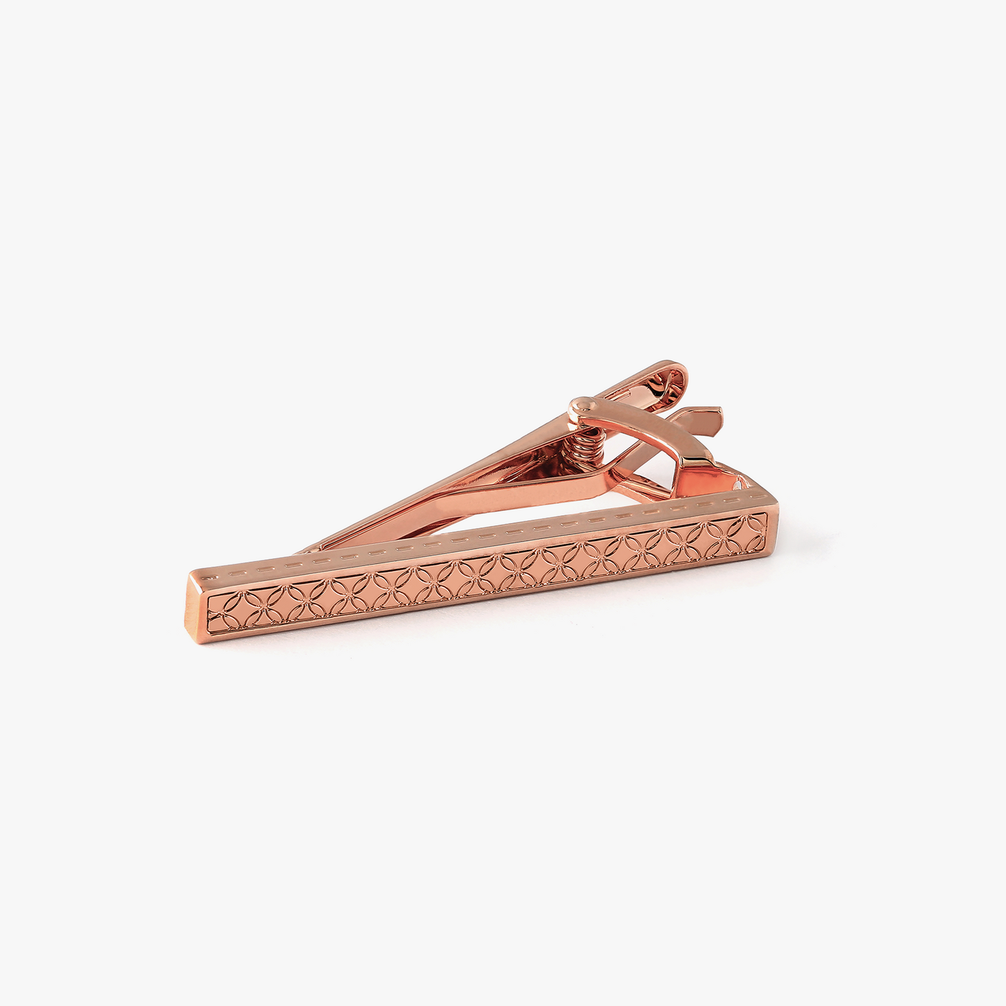 Thompson Clover Pattern Tie Clip With  Gunmetal plated