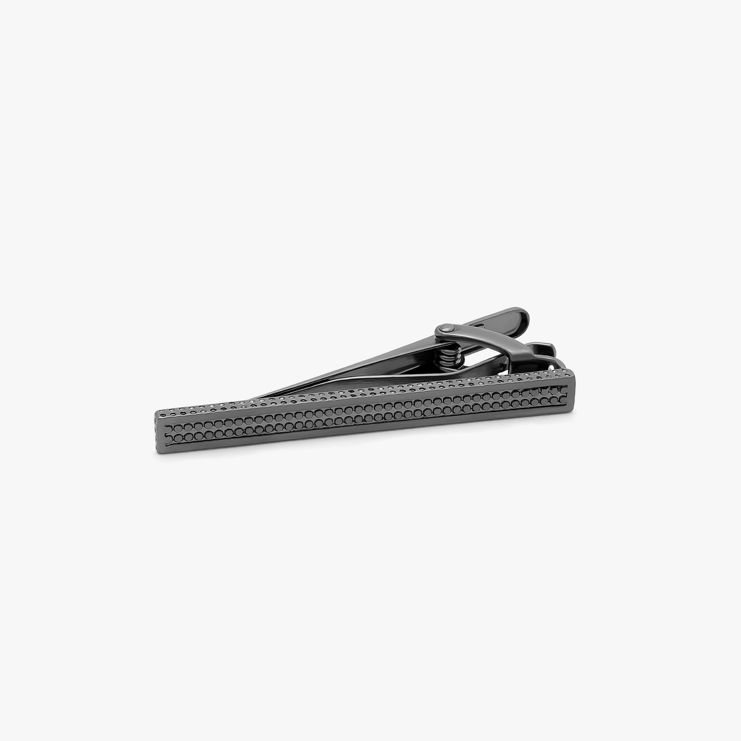 Satin Dot Tie Clip in Gunmetal plated