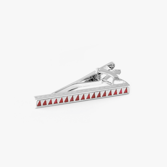 TH Geometric Square Tie Clip In Red