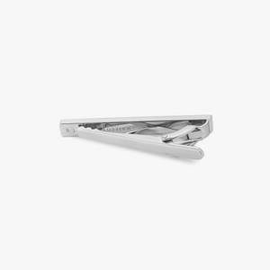 Mystical Animal Tie Clip in Palladium Plated with Burgundy Leather