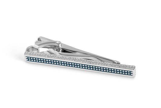 Thompson Dot curve Tie clip in Blue