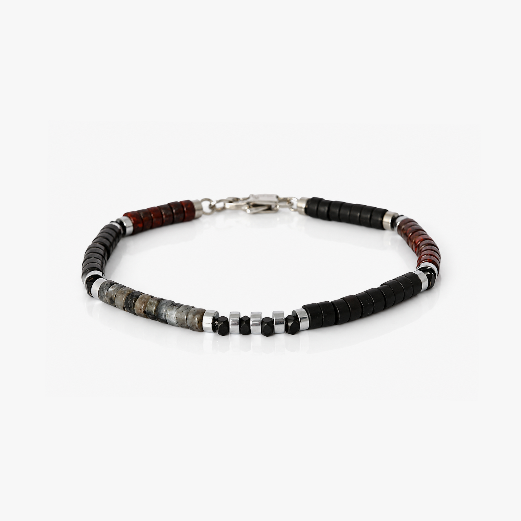 THOMPSON Multi Silver Clover Beaded Bracelet