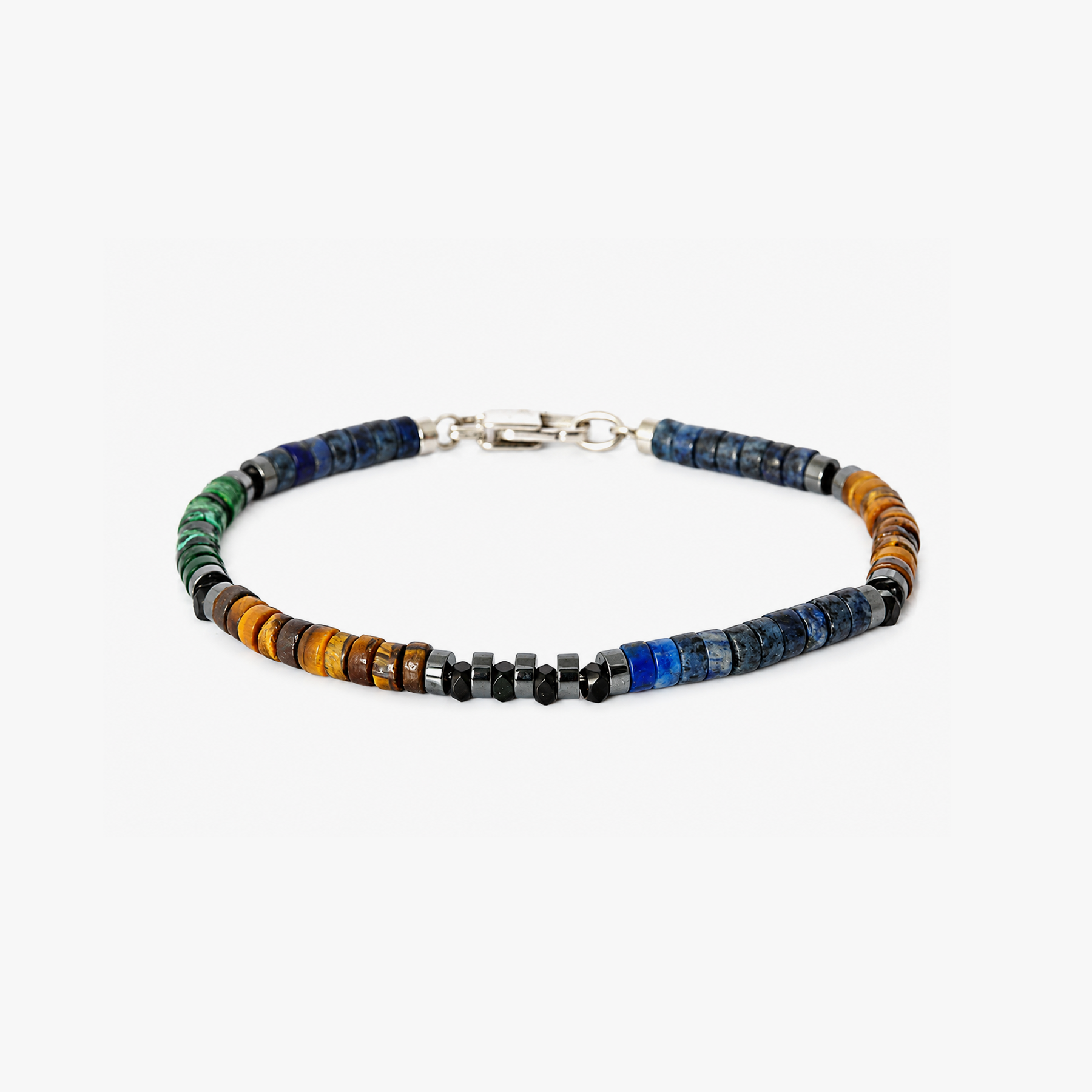 THOMPSON Multi Silver Clover Beaded Bracelet