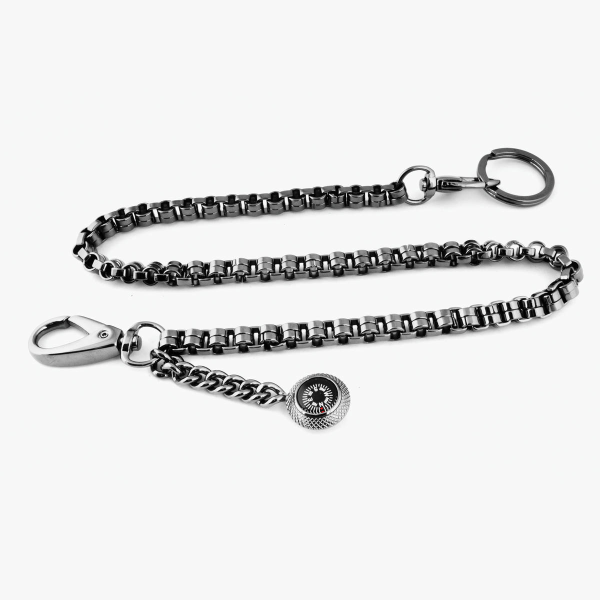 Compass trouser chain gunmetal plated stainless steel