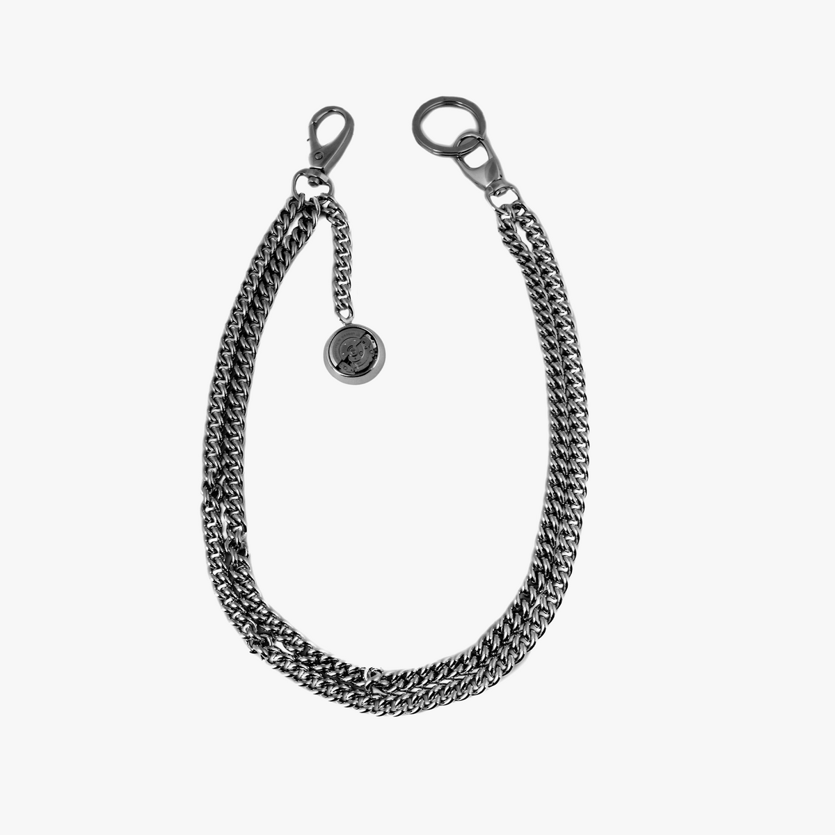 Curb Key Chain Gunmetal Plated