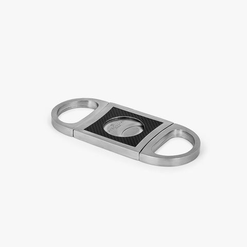 Cigar Cutter in Stainless Steel with Black Carbon Fibre