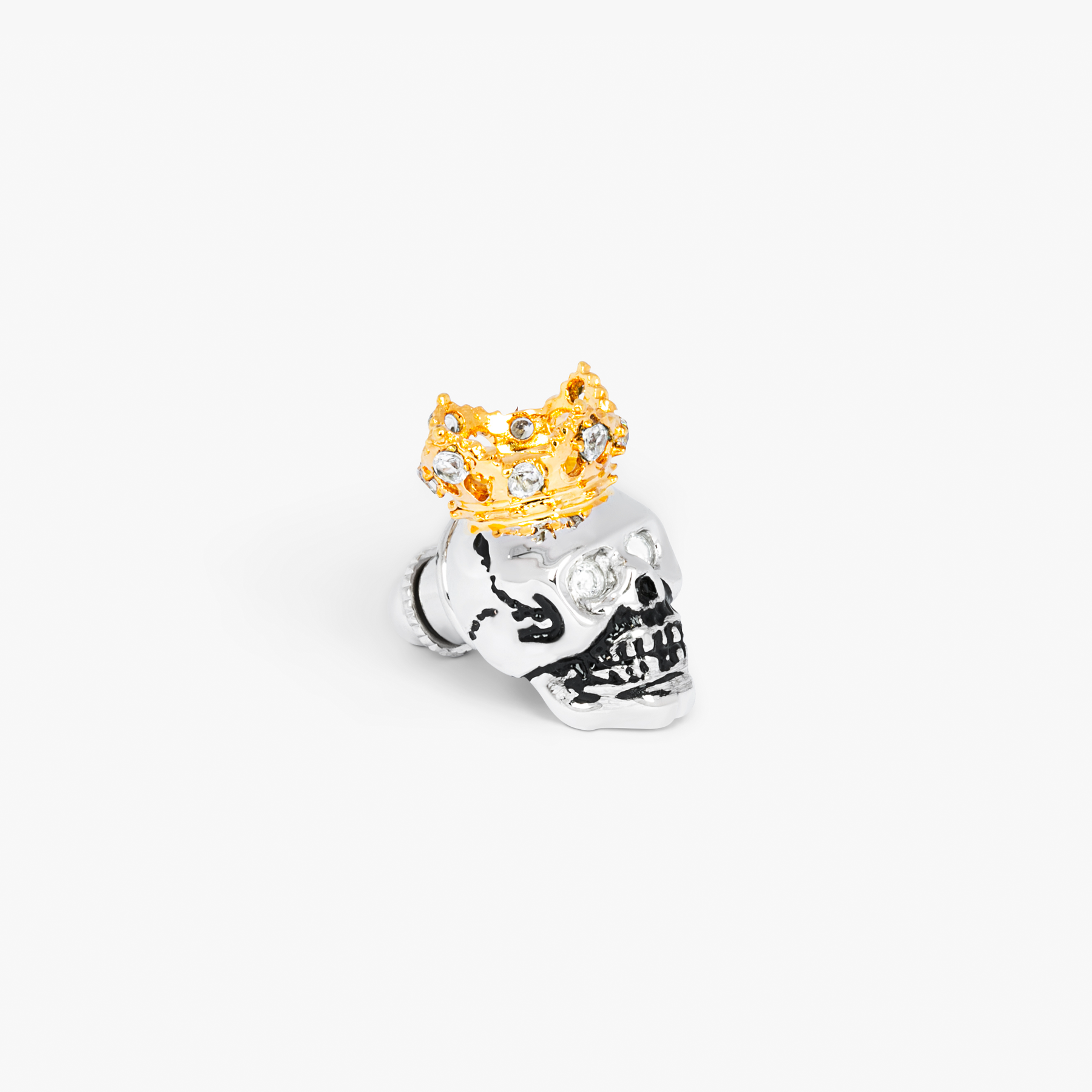 King Skull Pin Palladium & Yellow Gold Plated