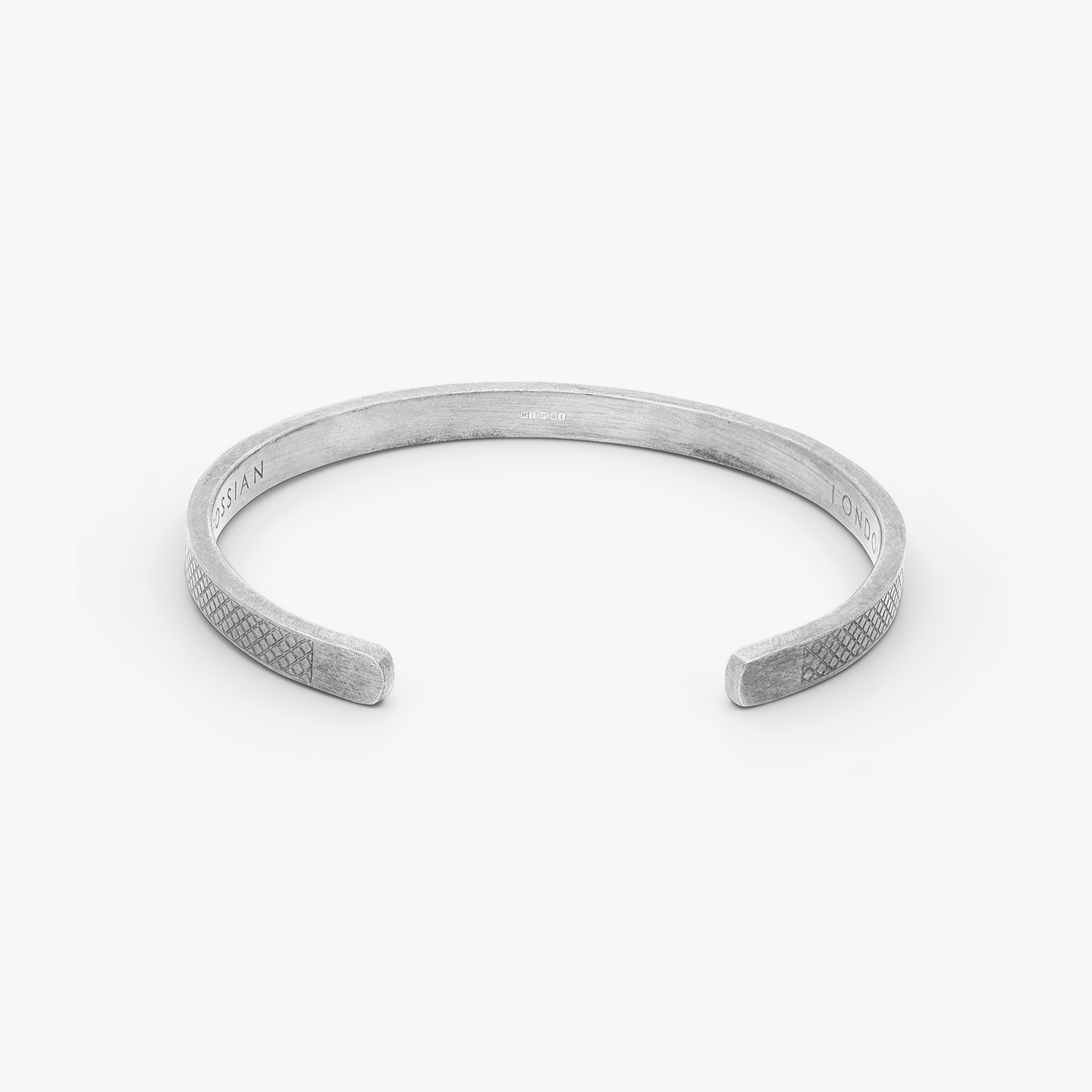 Rhodium plated sterling silver Hallmark bangle