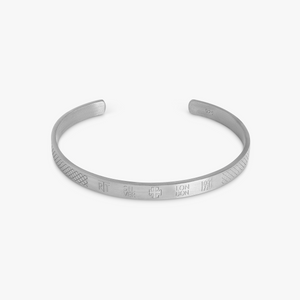 Hallmark Bangle In Rhodium Plated Silver