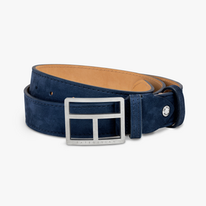T-Bar belt in navy leather (UK) 1