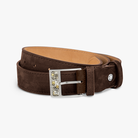 Gear T-Buckle belt in brown leather (UK) 1