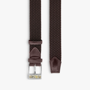 Gear T-Buckle belt in brown rayon and leather (UK) 2