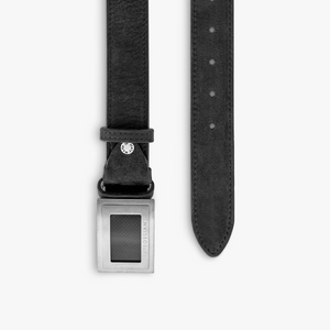 Large Buckle belt in black leather (UK) 2