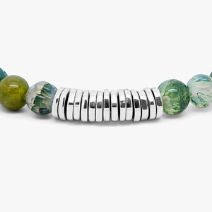 Classic Discs bracelet with moss agate and sterling silver (UK) 4