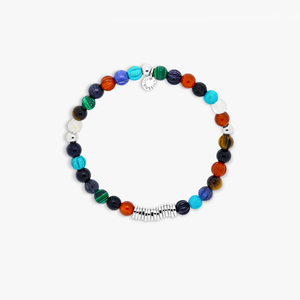 Classic Discs bracelet with multi-colour stones and sterling silver (UK) 2