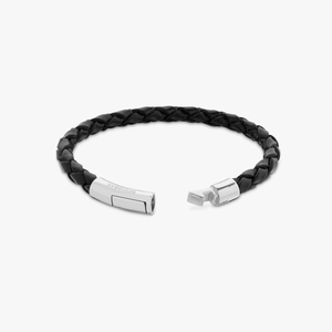 Tubo Scoubidou bracelet in black leather with 18k white gold (UK) 4
