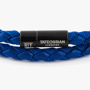 Chelsea bracelet in blue eco-leather with black aluminium (UK) 2