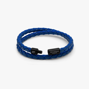 Chelsea bracelet in blue eco-leather with black aluminium (UK) 3