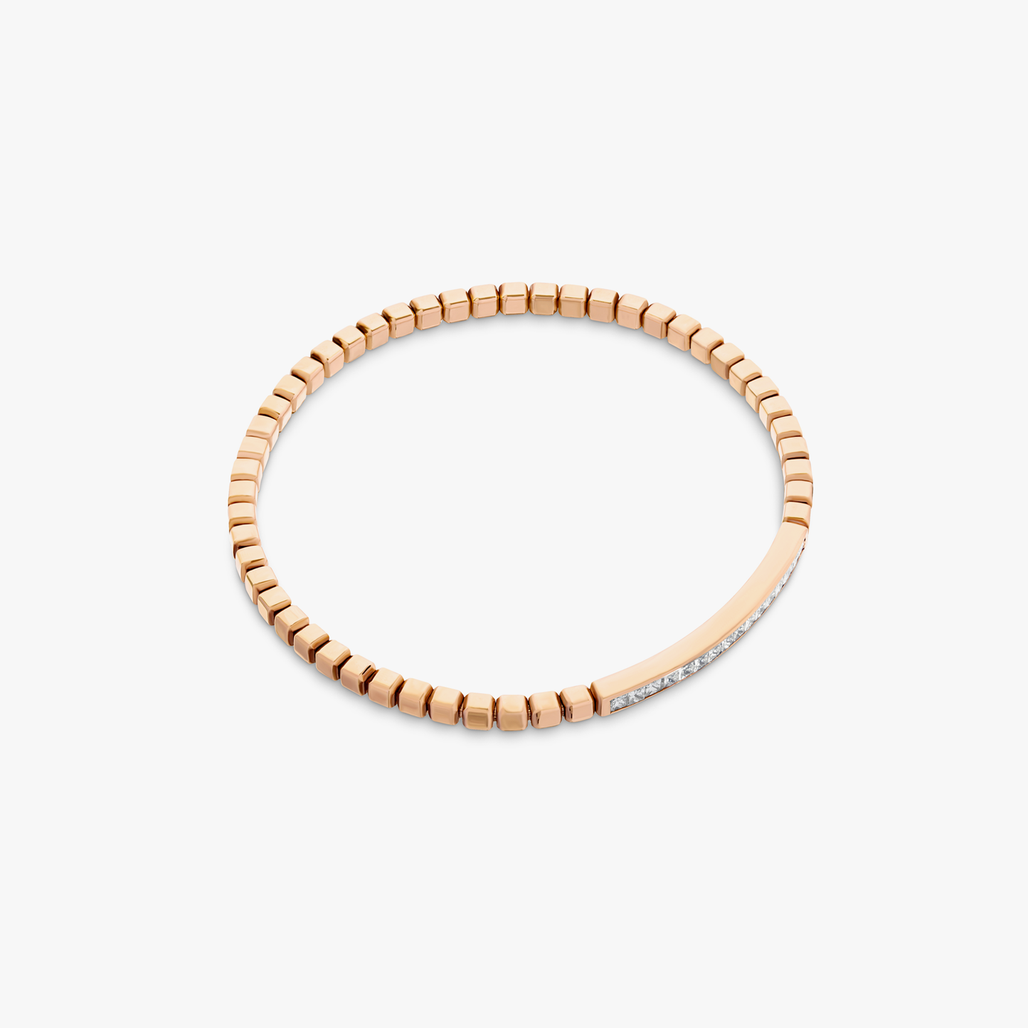 Quadro Id Bracelet With White Diamonds And 18K Rose Gold