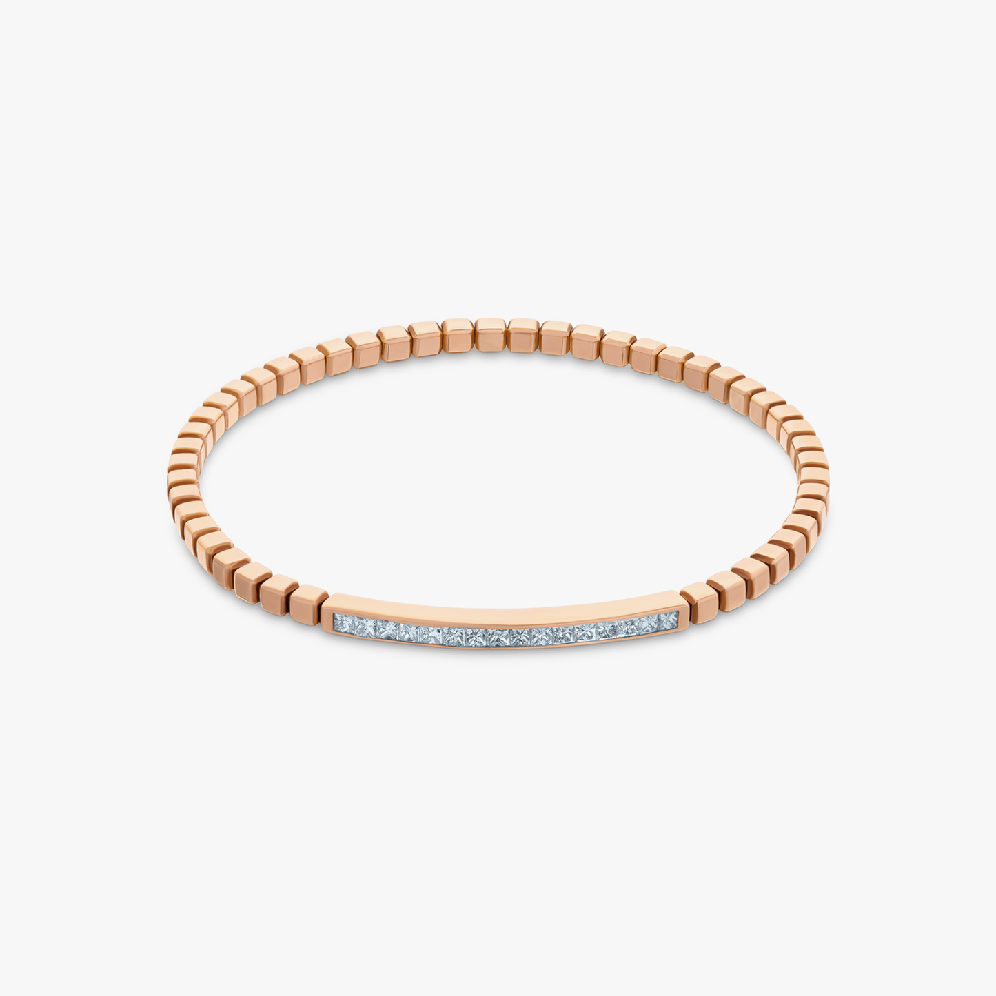 Quadro Id Bracelet With White Diamonds And 18K Rose Gold