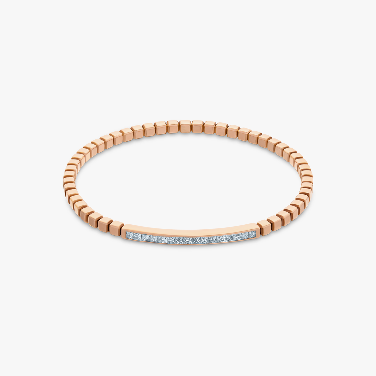 Quadro Id Bracelet White Diamonds 18K Rose Gold