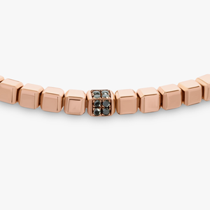Quadro Cube bracelet with black diamonds and 18k rose gold
