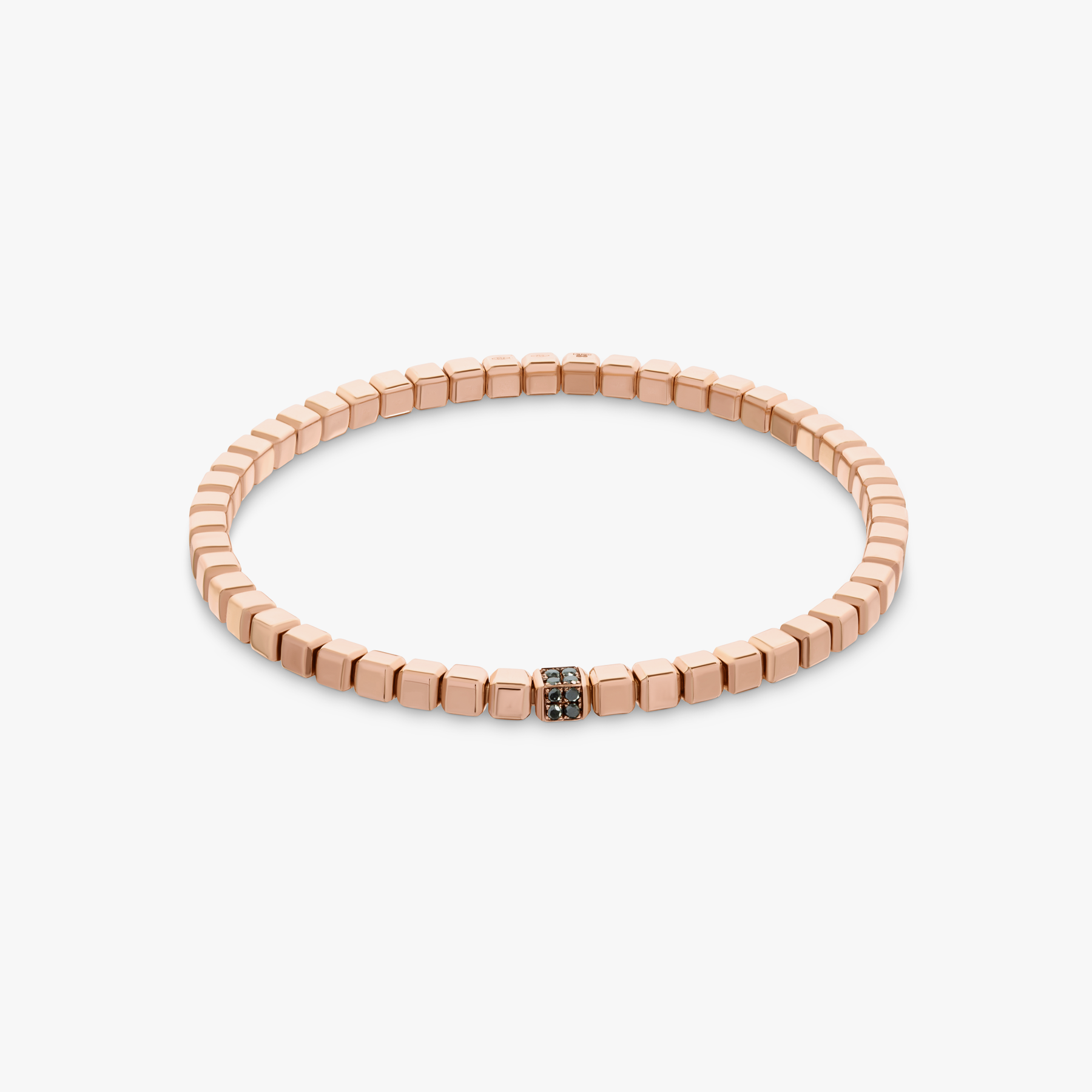 Quadro Cube bracelet black diamonds 18k rose gold